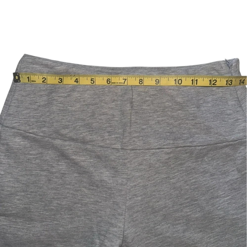 NWT COMMENSE Soft Stretch Side Zip Flare Lounge Pants Frayed Hem Grey Small - Picture 5 of 9